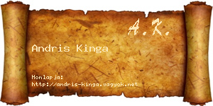 Andris Kinga névjegykártya