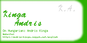 kinga andris business card
